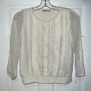 Abercrombie Kids button up cream colored blouse